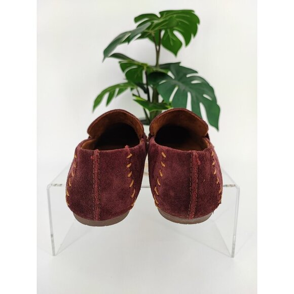 Born Women’s McGee Burgundy Merlot Suede Slip On Loafers Size 6.5 US - Picture 3 of 8